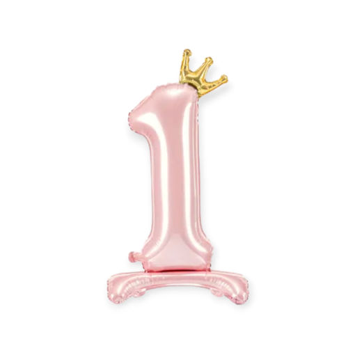 Picture of STANDING FOIL BALLOON NUMBER 1 LIGHT PINK 84CM